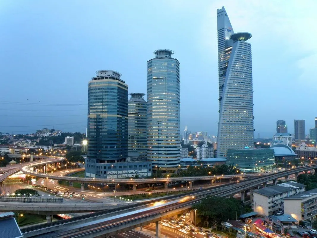Menara TM and the Bangsar and Mid Valley business district skyline