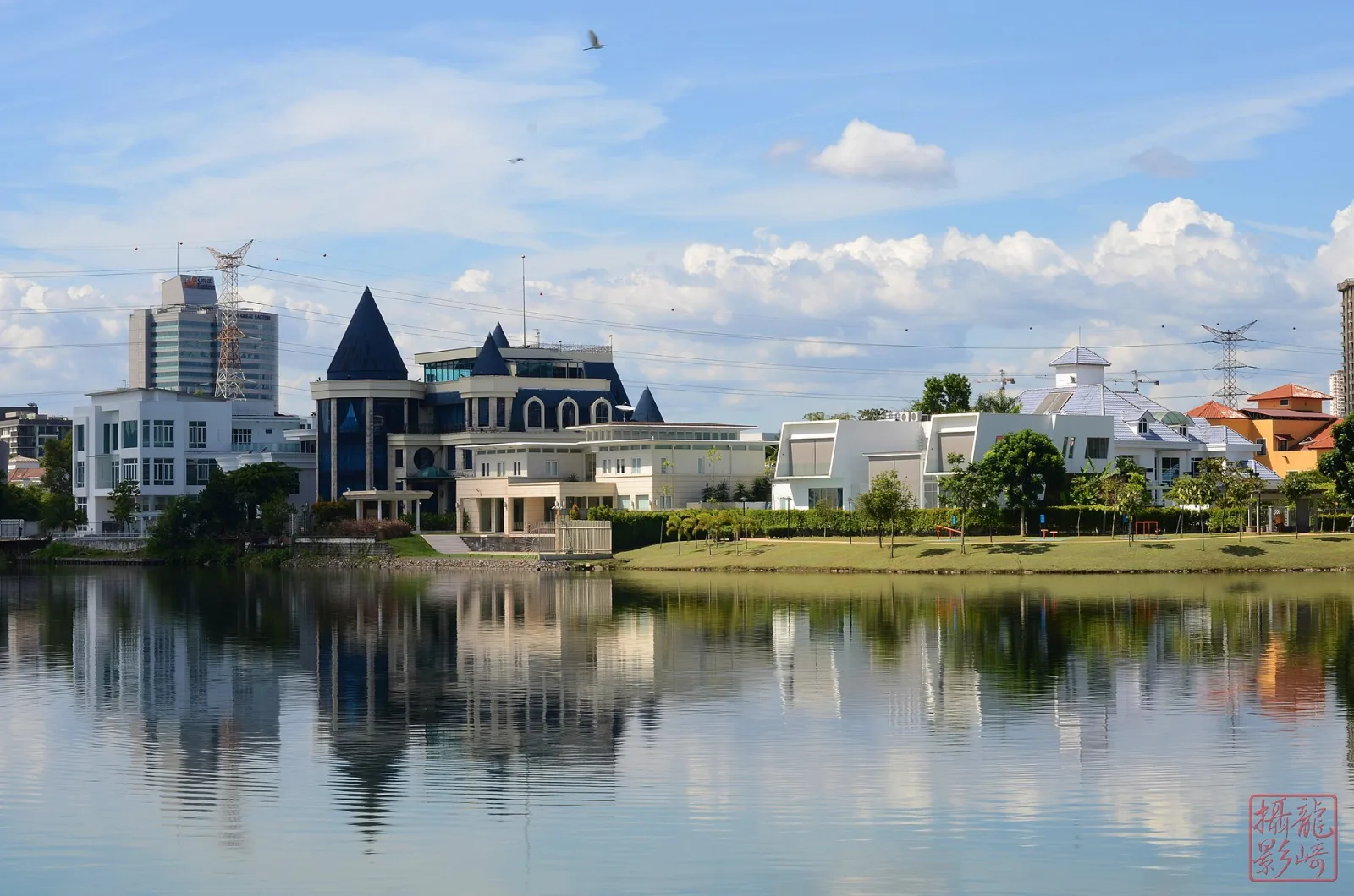 Buildings beside a lake in the Cheras and Ampang area