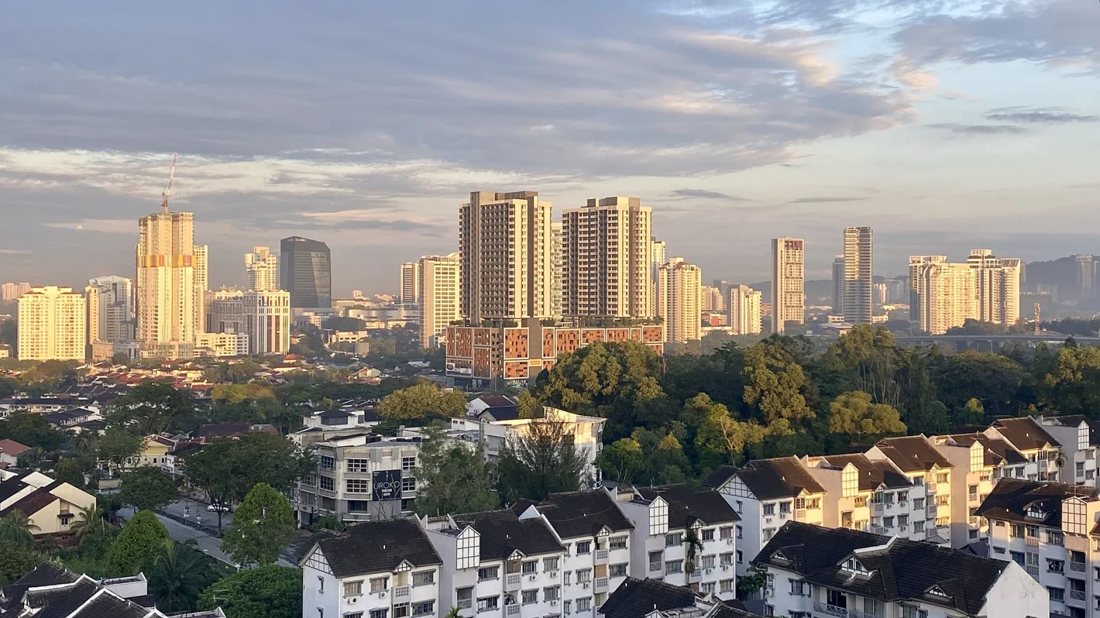Petaling Jaya and Damansara skyline at golden hour